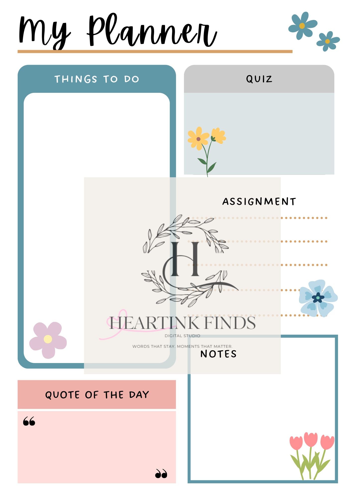 Student Planner 2025 – Cute Printable Academic Planner | Digital Download